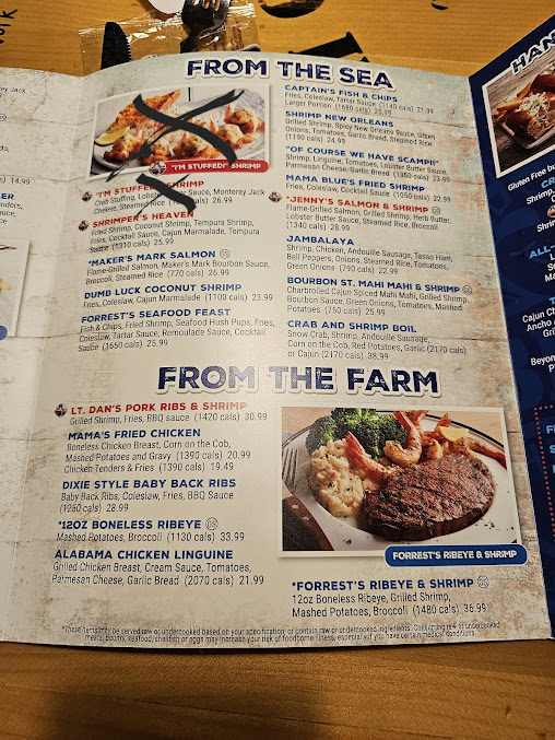 Menu Bubba Gump Shrimp Co Denver - 3