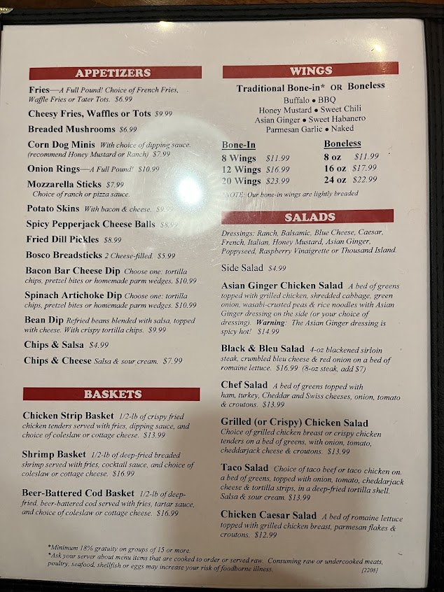 Menu Buddys On The Beach - 4