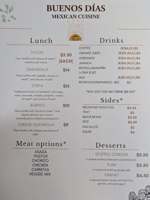Menu Buenos Dias Mexican Cuisine - 4