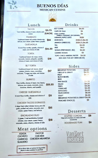 Menu Buenos Dias Mexican Cuisine - 9
