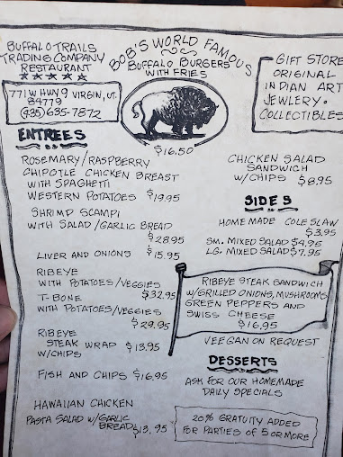 Menu Buffalo Trails Trading Company - 5
