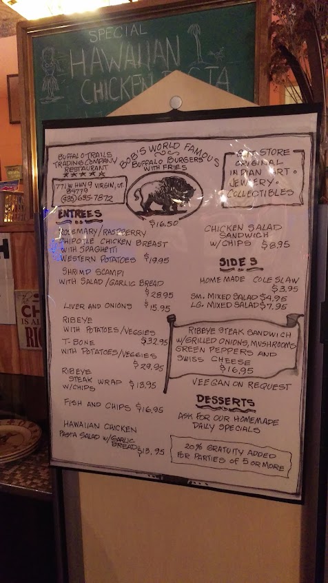 Menu Buffalo Trails Trading Company - 6