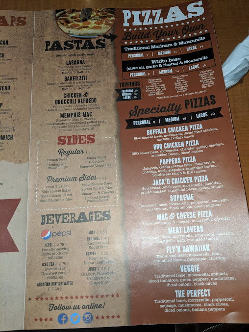 Menu Buffalo Wild Wings - 0
