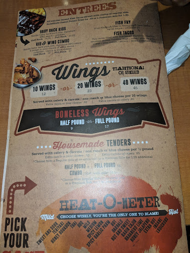 Menu Buffalo Wild Wings - 1