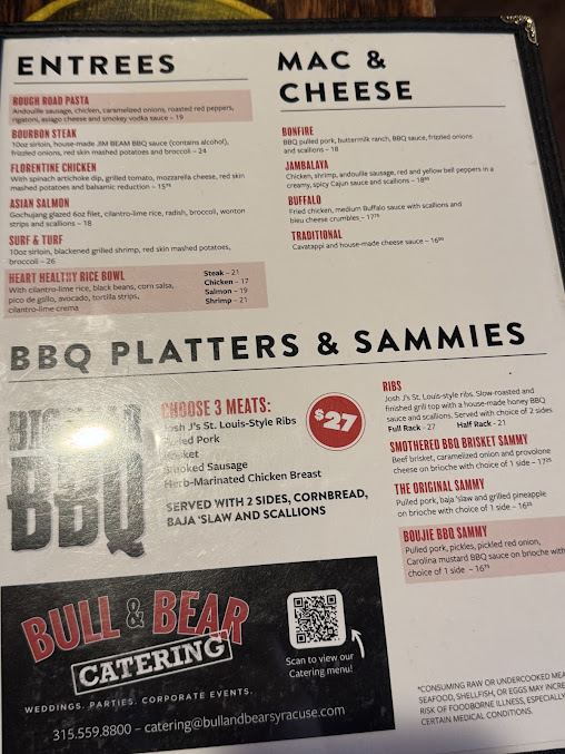 Menu Bull & Bear Roadhouse And Catering - 0