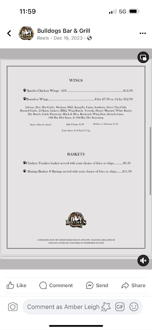 Menu Bulldogs Bar & Grill - 6