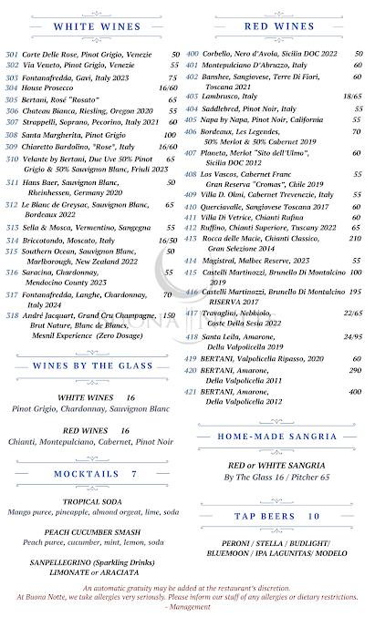 Menu Buona Notte - 3