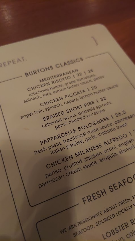 Menu Burtons Grill Bar North Andover - 2