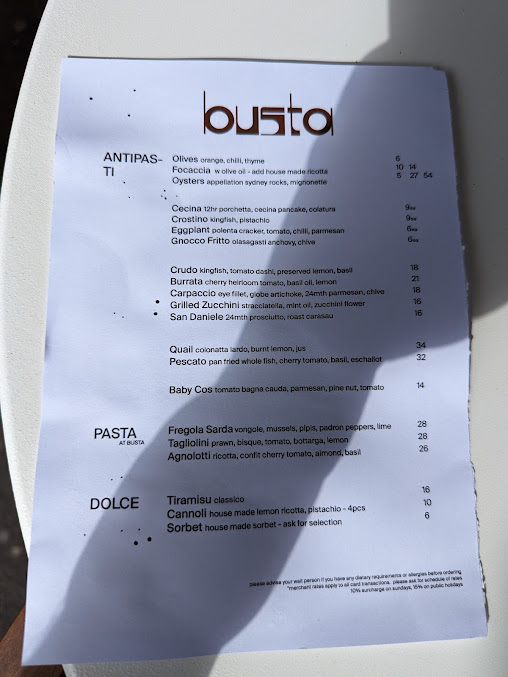 Menu Busta - 5