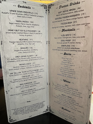 Menu Buttermilk & Bourbon - Back Bay - 5