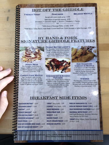 Menu By Hand And Fork - 0