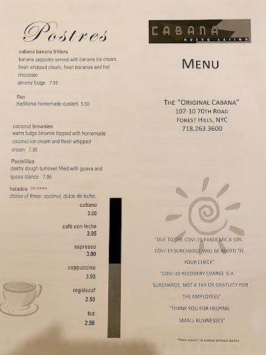 Menu Cabana - 0