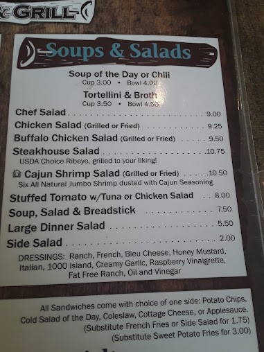 Menu Cabin Fever Bar Grill - 1