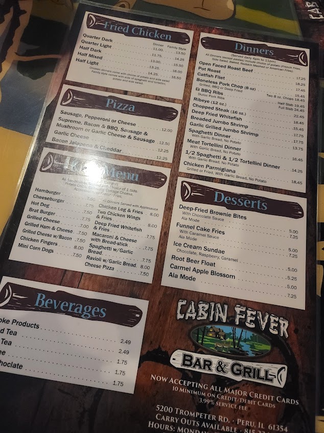 Menu Cabin Fever Bar Grill - 3