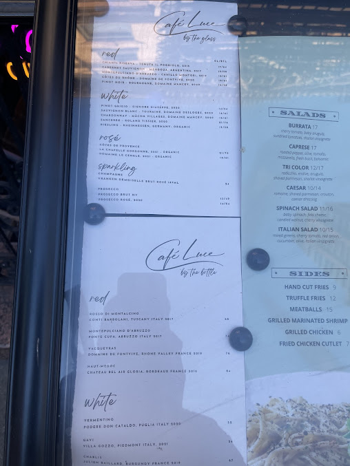 Menu Cafe Luce - Italian Restaurant & Wine Bar - 3