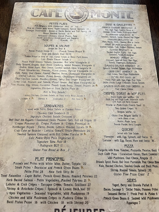 Menu Cafe Monte French Bakery And Bistro - 0