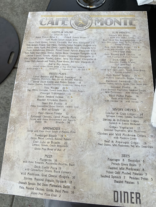 Menu Cafe Monte French Bakery And Bistro - 8