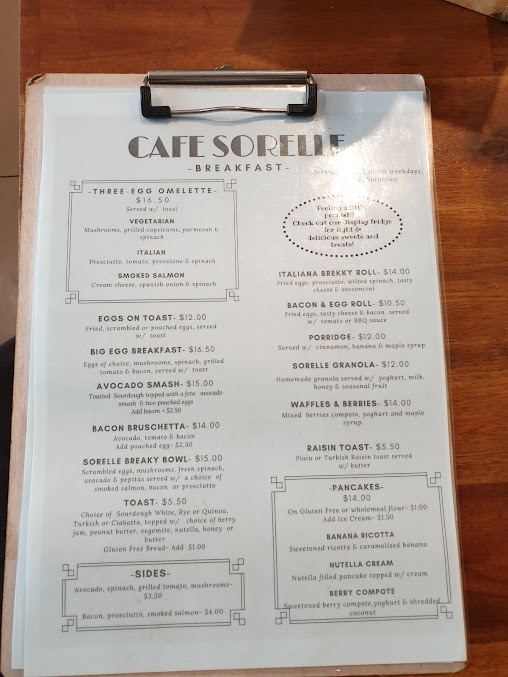 Menu Cafe Sorelle - 1