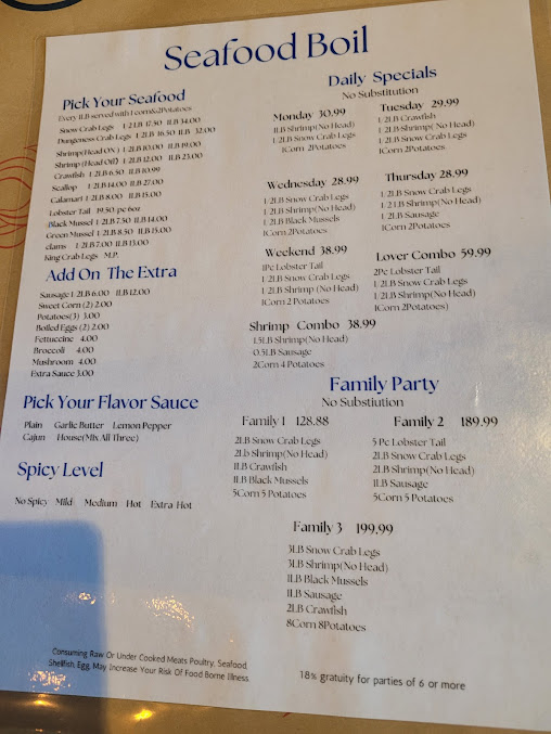 Menu Cajun Bay Seafood Bar - 8