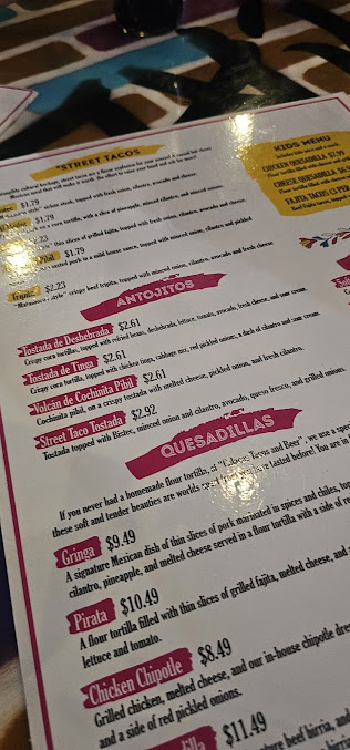 Menu Calacas Tacos Beer San Benito - 0