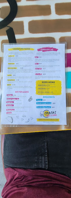 Menu Calacas Tacos Beer San Benito - 1