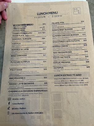Menu Calico - Cafe, Restaurant, Pizzeria & Bar - 0