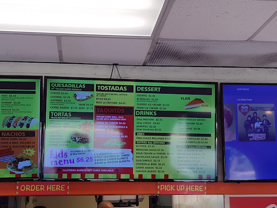 Menu California Burrito Taco Shop - 0