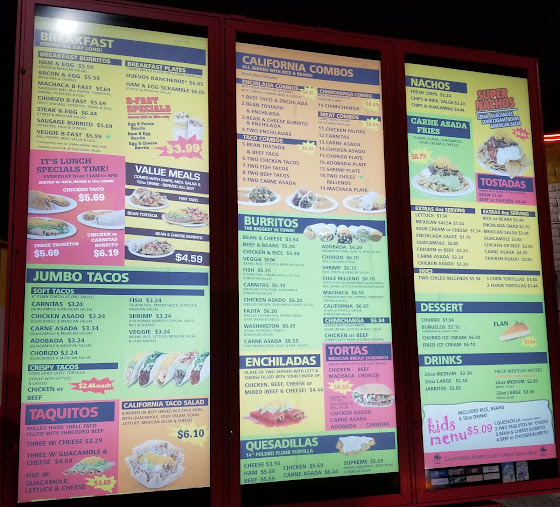 Menu California Burrito Taco Shop - 5