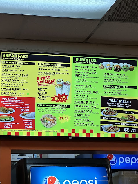 Menu California Burrito Taco Shop - 9