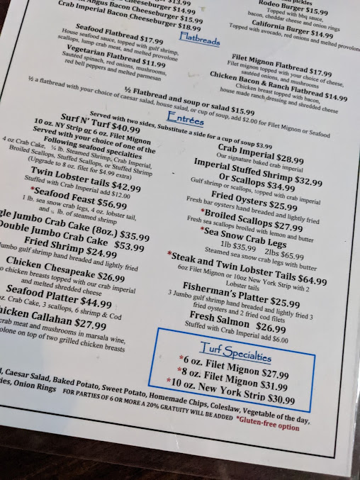 Menu Callahans Seafood Bar Grill - 4