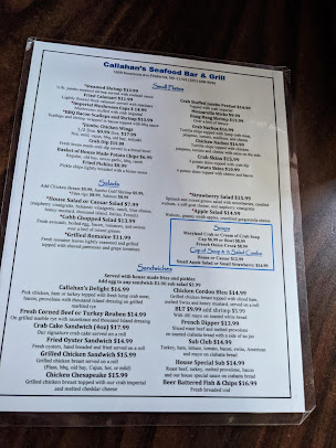Menu Callahans Seafood Bar Grill - 8