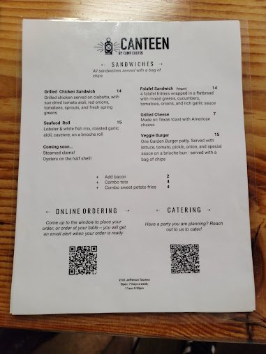 Menu Canteen By Camp Colvos - 3