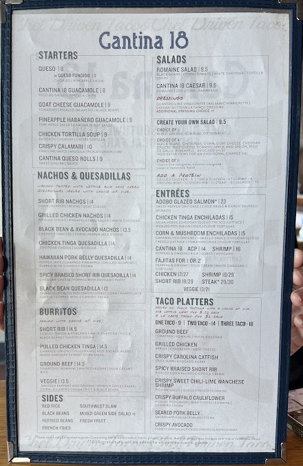 Menu Cantina 18 - 0