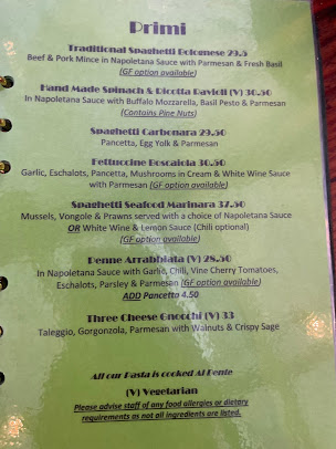 Menu Capanno Trattoria Bar And Grill - 1