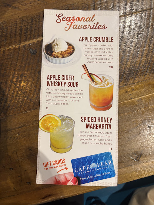 Menu Cape Fear Seafood Company - 3