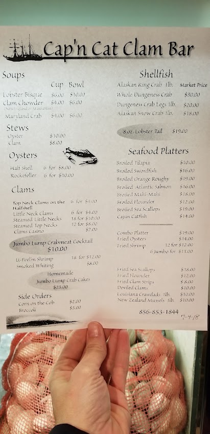 Menu Capn Cats Clam Bar Tavern - 1