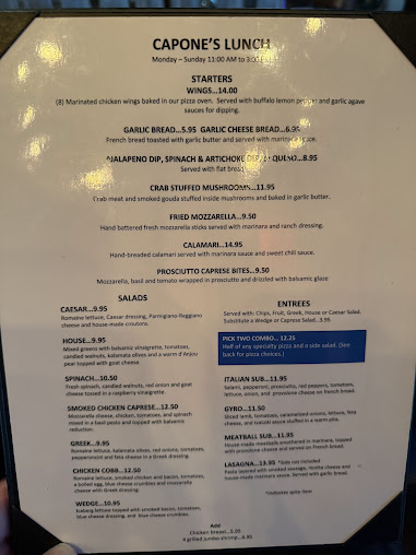 Menu Capone's Oven & Bar - 7