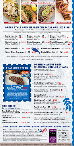 Menu Capt Andersons Restaurant Waterfront Market - 0