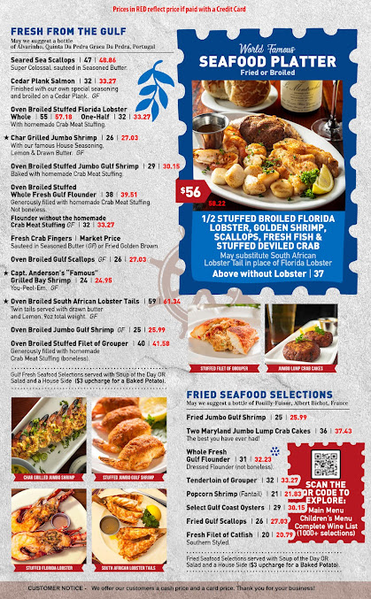 Menu Capt Andersons Restaurant Waterfront Market - 2