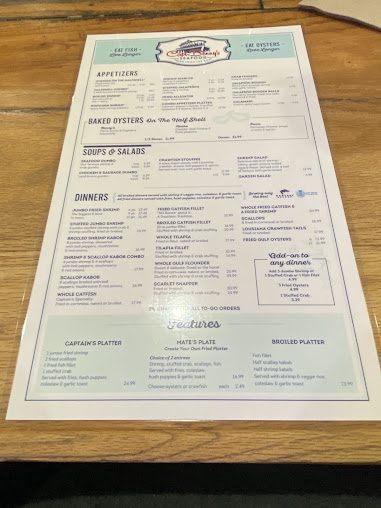 Menu Capt. Benny's - 8
