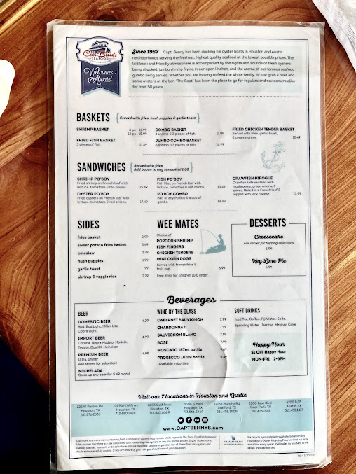 Menu Capt. Benny's - 9