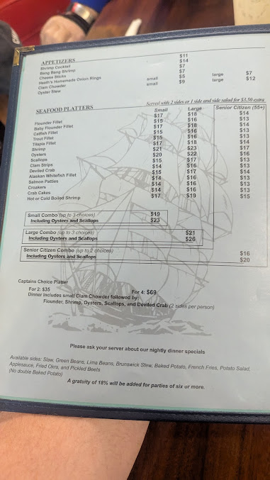 Menu Captain Stanley's Seafood Restaurant - 0