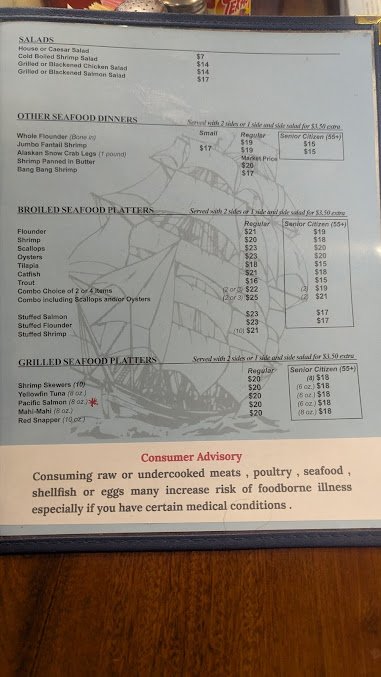 Menu Captain Stanley's Seafood Restaurant - 2