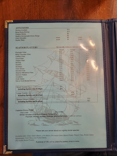 Menu Captain Stanley's Seafood Restaurant - 9