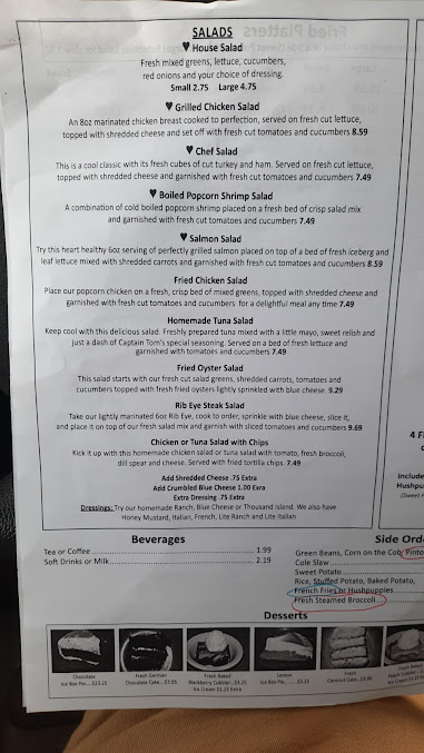 Menu Captain Tom's Seafood - 1