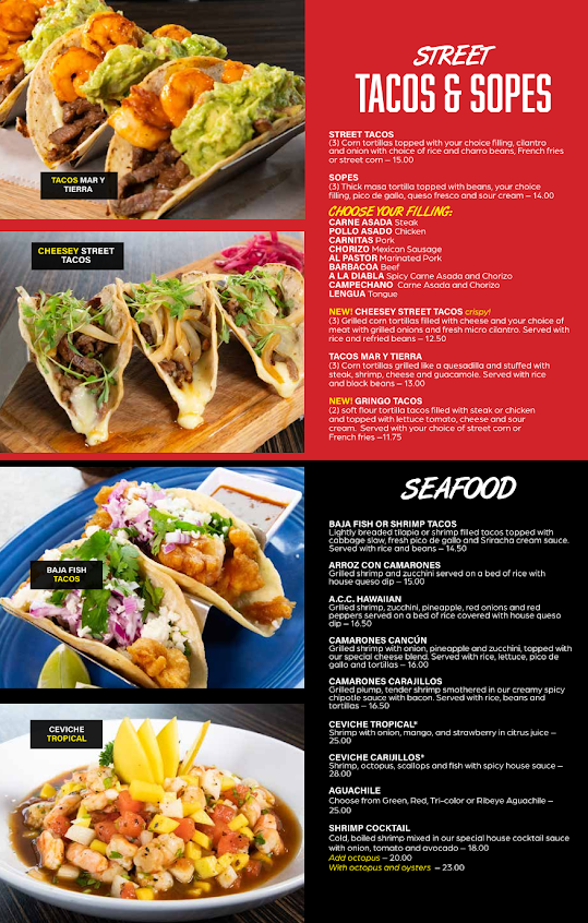 Menu Carajillo's Mexican Kitchen - 1