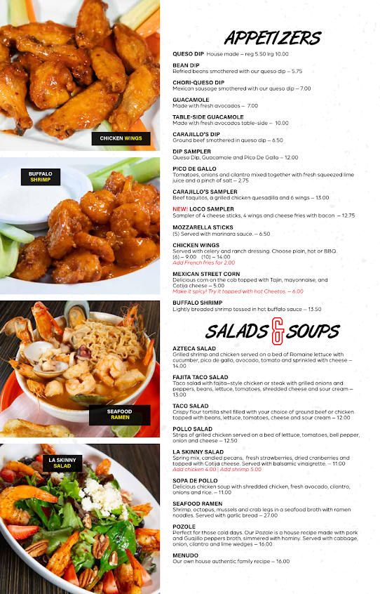 Menu Carajillo's Mexican Kitchen - 13
