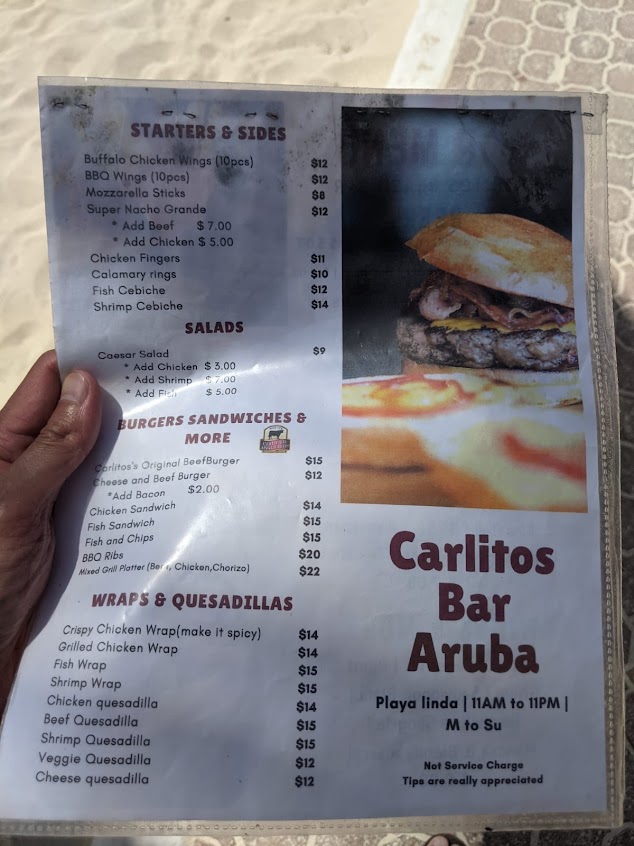 Menu Carlitos Caribbean Sports Bar Grill - 6