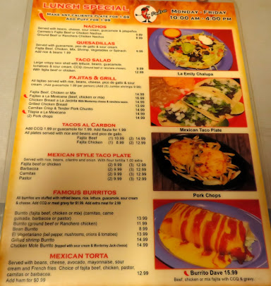 Menu Carmelo's Mexican Grill - 4