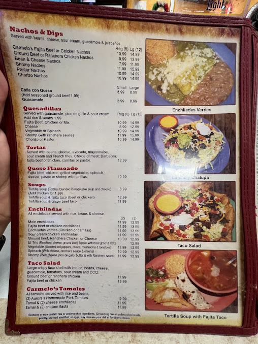 Menu Carmelo's Mexican Grill - 5